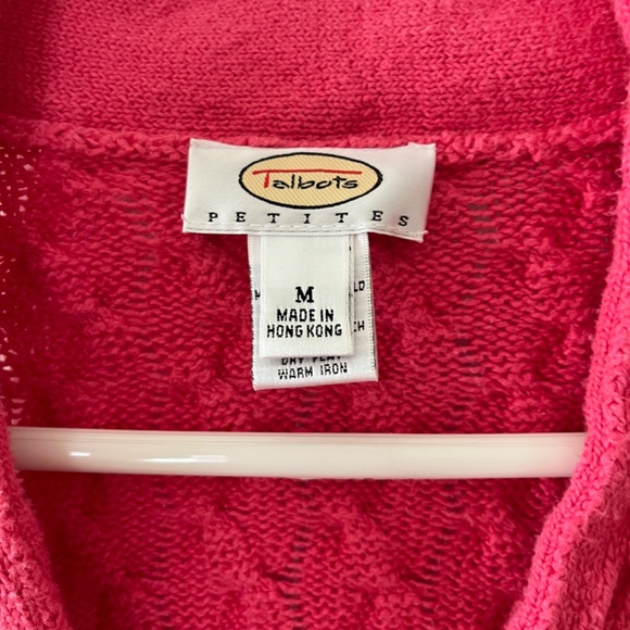 Talbots V Neck Cable Sweater, Petite Medium - Picture 2 of 6